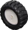 A white plastic wheel with rubber tyre for robotics projects. 
Suits micro N20 geared motors with 3&Oslash x 10Lmm shaft (such as J 0051/54).