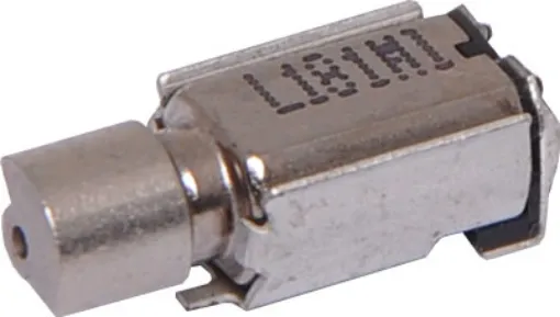 SMD VIBRATION MOTOR
Height of Motor Body (mm): 3.4
Width of Motor Body (mm): 4.4
Length of Motor Body (mm): 6.5
Overall Length (mm): 12.20
Rated Voltage (V DC): 3.0
Operating Voltage (V DC): 2.3 ~ 3.6
Starting Voltage (V DC): 2.3
Rated Current (mA) max: 125
Starting Current (mA) max: 145
Rated Speed (rpm): 14, 000&plusmn 2, 500