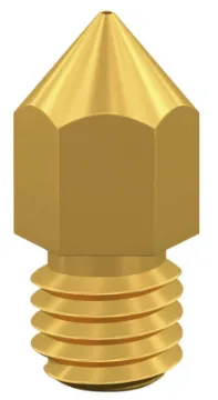 3D Printer Nozzle 0.4mm Standard replacement 0.4mm nozzle for Creality Ender 3 3D Printer, suitable for use on other brands/types of 3D FDM printers also.