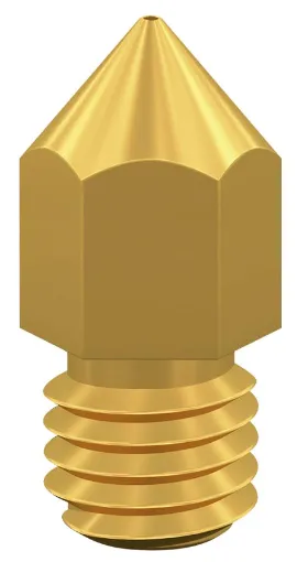 Standard replacement 0.4mm nozzle for Creality Ender 3 3D Printer, suitable for use on other brands/types of 3D FDM printers also.