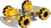 This aluminium chassis features mecanum wheels fitted to individual motors allowing omnidirectional movement of your own custom robot design. The aluminium base is pre-drilled with a variety of holes for mounting sensors and control boards. 
Size: 260L x 162Wmm.  
