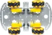 This aluminium chassis features mecanum wheels fitted to individual motors allowing omnidirectional movement of your own custom robot design. The aluminium base is pre-drilled with a variety of holes for mounting sensors and control boards. 
Size: 260L x 162Wmm.  