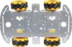 This aluminium chassis features mecanum wheels fitted to individual motors allowing omnidirectional movement of your own custom robot design. The aluminium base is pre-drilled with a variety of holes for mounting sensors and control boards. 
Size: 260L x 162Wmm.  
