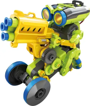 3 in 1 Keypad Coding Robot Kit Beginner-friendly coding method which requires no computer/tablet/cellphone. You can build and rebuild the parts into 3 roles: Shooter, Doodler, and Sweeper.