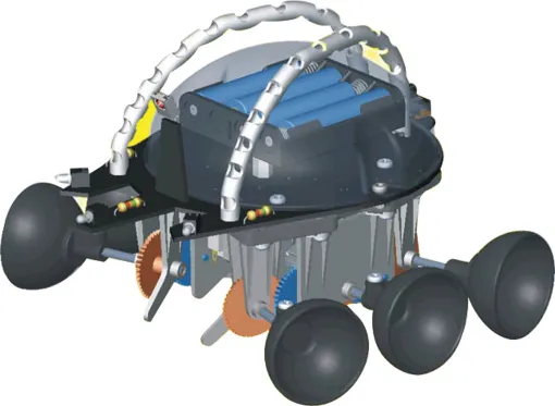 This robotic bug kit is a fun and educational introduction to electronics. It uses three infra red emitting diodes to navigate its way around objects, through  mazes etc. The inbuilt microprocessor enables it to 'th