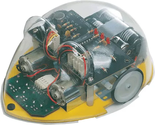 Great fun for the kids! An educational electronics kit which, when constructed, is designed to track along black lines on a tabletop. Simply lay out a path of electrical tape, and watch it follow the path! It includes easy to follow instructions, and take