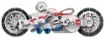 An environmentally friendly motorcycle powered by a salt water fuel cell. A great way to learn about alternative energy ideas.  No batteries required! Includes 3 fuel cell sheets. Approx length 130mm. Can be assembled in under an hour.