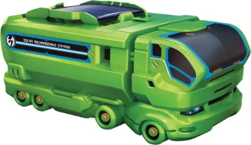 7 In 1 Solar Rechargeable Station An innovative solar kit that can be assembled into a motorised toy, plus a transforming solar powered recharging station. No glue or soldering required.  Provides hours of fun playing and transforming vehicles into different configurations. Build a concep