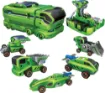 An innovative solar kit that can be assembled into a motorised toy, plus a transforming solar powered recharging station. No glue or soldering required.  Provides hours of fun playing and transforming vehicles into different configurations. Build a concep