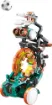 This unique robot features a centralised coding ring which accepts differently shaped coding parts which tell the robot which direction to move and when to perform an assigned action. 