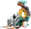 This unique robot features a centralised coding ring which accepts differently shaped coding parts which tell the robot which direction to move and when to perform an assigned action. 
