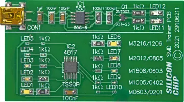 SMD Soldering Trainer Kit This simple SMD Trainer project is a great way to practice soldering a variety of surface-mount devices.