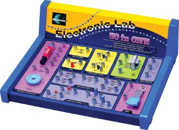 30 In 1 Electronics Lab Kit These simple kits are a great introduction to the world of electronics. Basic principles are covered and assembly is completely solderless using a series of spring loaded terminals.