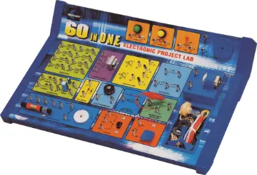 60 In 1 Electronics Lab Kit These simple kits are a great introduction to the world of electronics. Basic principles are covered and assembly is completely solderless using a series of spring loaded terminals.