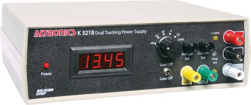 (SC June 2010) This linear bench supply can deliver up to 1.6A from positive & negative outputs with a range of +/-0-19V. It has adjustable current limiting for both outputs and can display the voltage