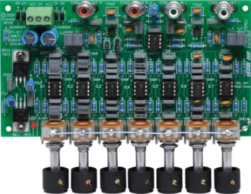 7 Band Stereo Equaliser Kit This stereo version of Silicon Chip’s new equaliser is perfect for new and existing home Hi-Fi systems. It features extremely low noise and distortion, so it won’t degrade your signal. Multiple methods of powering the unit make fitting it into an existing system a breeze.