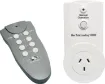 This remote control mains switch can be programmed to switch appliances on and off after a set period or to switch power on and off at set times.
