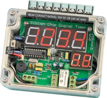 Remote Control Digital Timer Kit (SC August 2010)  Switch low voltage devices on/off after set periods. Operated by the included A 1012 universal remote control.