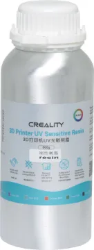 Creality 3D UV Resin 500g White Designed for use with resin printers this UV sensitive printing fluid provides excellent accuracy and detail for your prints. 500g. White colour.