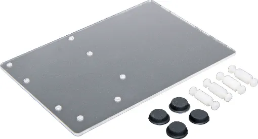 A clear acrylic base with rubber feet and standoffs to suit the Arduino UNO or Raspberry Pi. Space next to the module is provided for a breadboard such as the P 1020 or P 1002.