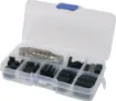 A huge assortment of single row header connectors for making your own custom length wiring harnesses or prototyping cables. Pack contains a variety of female connector housings in different sizes plus male and female pin connector crimps. 