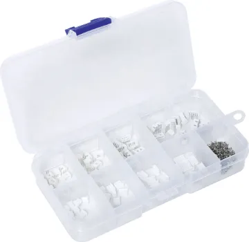 1.25mm Boxed Header Connector Kit An assortment of right 1.25mm pitch angle boxed PCB connectors and matching plugs in 2, 3, 4 and 5 way varieties.