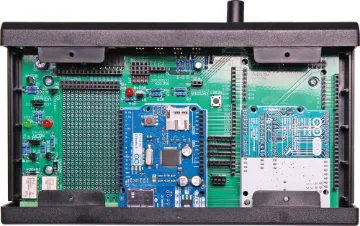 Mega box for Arduino Developed in house by Altronics, the MegaBox allows an Arduino UNO or Mega to be plugged into it, along with a shield. This allows you to build your design into a finished case.