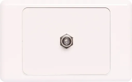 Fitted with back to back F type connector for easy termination. Includes two facia covers to suit your decor.