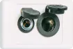 Includes dual weather resistant 12V accessory sockets. Ideal for caravans and RV's. 6.35mm spade rear connections. Mounted on an Altronics Dual Cover Wallplate. 