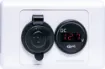 A combination 12V accessory socket and a battery voltage meter on convenient wall plate. So you can keep an eye on your battery conveniently. measures form 2.5V to 30V DC so you can use it on 24V systems as well.