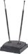 TV Antenna Rabbit Ears Complete With Base Indoor diople TV antenna with heavy duty base. 
1m 75Ω coaxial lead with moulded PAL connector.
The two antennae can be independently rotated allowing the rabbit ears to be set for the clearest reception you can get.