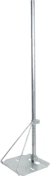TV Antenna Steel Roof Mount 1.1m For mounting to steel corrugated roof. Galvanised steel construction. 1.1m pole height. 25mm diameter pole.