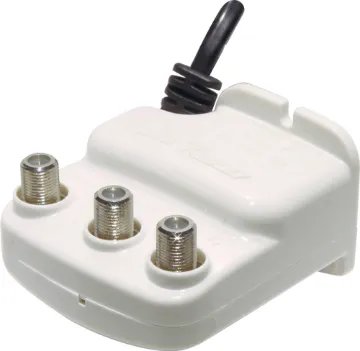 2 Way MATV Booster Amplifier / Splitter F Type These amplifiers are ideal for use at home where you want to operate more than one TV. Installation is simple. Run a single cable from each outlet back to the amplifier. Boosts antenna signal by approximately 10-12dB which ensures a strong signal for impr