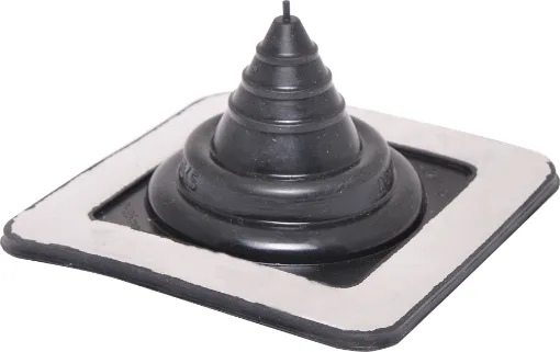Weatherproof rubber flashing to allow penetration of metal roofing from 0-35mm without water ingress.
