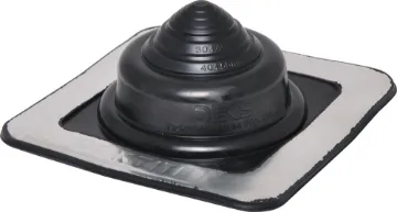 5-55mm Weatherproof Flashing Boot to Suit Metal Roof Weatherproof rubber flashing to allow penetration of metal roofing from 5-55mm without water ingress. Black colour.