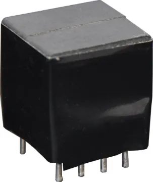 600 Ohm / 600 Ohm Mini Telephone Isolation Transformer Impedance:	600 Ohm line, 600 Ohm equip.
Turns Ratio:	1:1
Max Level:	0dBm 
Insertion Loss:	1.4dB max @ 1kHz
Return Loss:	>16dB @ 300Hz - 3.5kHz
Proof Test:	3.0kV AC 1 minute
Dimension:	12L x 11H x 11W
Weight:	5 gms
PCB hole size: 0.7mm