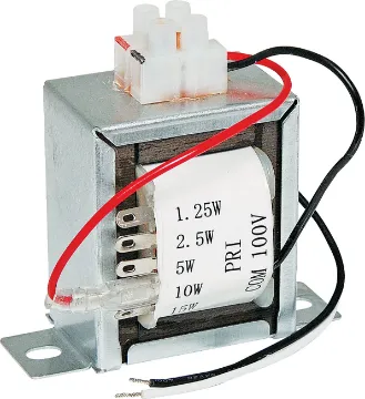 8 Ohm to 1.25W - 15W 100V Line PA Speaker / Audio Transformer 15 W 100V line speaker transformer with multi-tapped primary and secondary to suit 8 Ohm speakers.