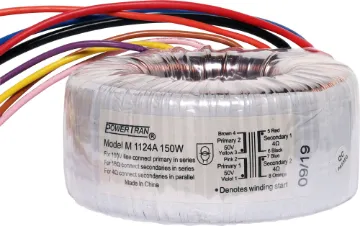 150W 100V Line 4-16 Ohm Audio Toroidal Transformer High power toroidal transformer for audio use. Input and output windings can be reversed.