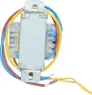 Powertran EI-Core 240V AC mains transformer with 1A centre tapped secondary configuration. 6.25V and 12.5V secondary voltages available at 1A current output. Primary and secondaries fitted with 200mm flyleads. Fully electrical authority approved for AS/NZS 61558.2.6. 
