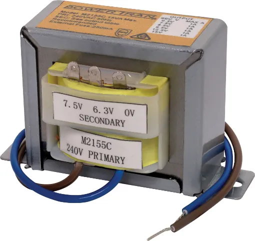 Primary fitted with 200mm fly leads. Secondary taps have solder tags.