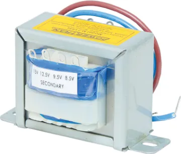 6-15V / 240V 1A EI Core Transformer Primary fitted with 200mm fly leads. Secondary taps have solder tags.