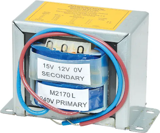 Powertran EI-Core 240V AC mains transformer with 6A dual multi tapped secondary configuration. Two sets of 0V, 12V and 15V secondaries are available at a maximum current of 6A (max current when secondaries connected in parallel) . Primary is fitted with 200mm flyleads. Secondary taps have solder tags. Fully electrical authority approved for AS/NZS 