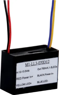 9-30VDC LED Driver Supply 1 to 6 1W LEDS Designed for high power star LEDs. Provides constant current ensuring correct operation & reliability. Epoxy encapsulated. Easy inline connection. Suit 1-6pcs 1W LED's 9-30V DC 350mA.