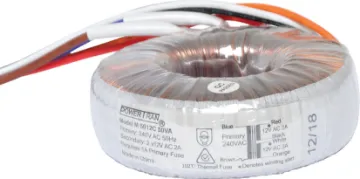 12 + 12 50VA Toroidal Transformer Low profile design suitable for use inside our 1RU 19" rack enclosures.