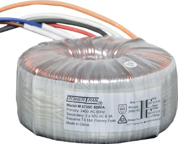 30 + 30 500VA Toroidal Transformer Toroidal transformers are becoming increasingly popular due to their improved magnetic properties and also that they can be made to a lower profile than a standard solenoid core transformer, allowing for equipment of similar power to be of a lower profile such as rack mounted devices.