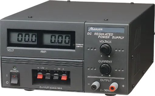 With an output of up to 30 volts at 3 amps, this compact bench power supply has been one of our most popular. Both output voltage and current are fully adjustable. In the case of an output short, the power supply goes into overload and shuts down. In addi
