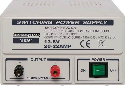 A fixed voltage output power supply designed for powering automotive, marine and comms equipment. 