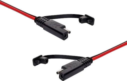 Supplied pre-terminated in a 30cm loop with mating SAE bullet connectors on each end. 18AWG cable 7.5A rated.