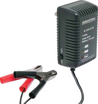 6/12V 2.7A Sealed Lead Acid (SLA) Battery Charger All models automatically switch from boost charge to trickle charge once full capacity is reached.