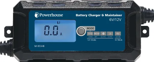 This compact charger is suitable for all lead acid type and Lithium (LiFePO4) type batteries. It will charge 6V/12V cells using a 6-stage charging circuit.